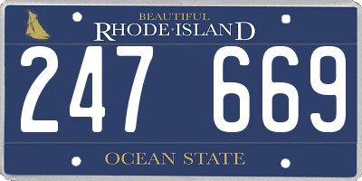 RI license plate 247669