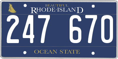 RI license plate 247670