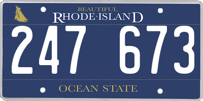 RI license plate 247673