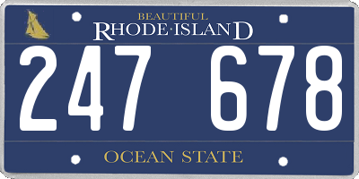 RI license plate 247678