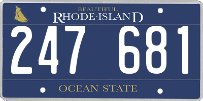 RI license plate 247681