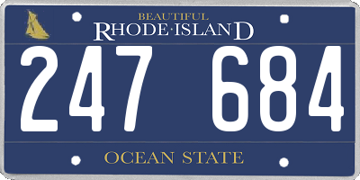 RI license plate 247684