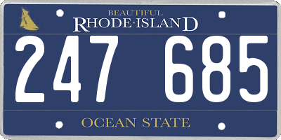 RI license plate 247685