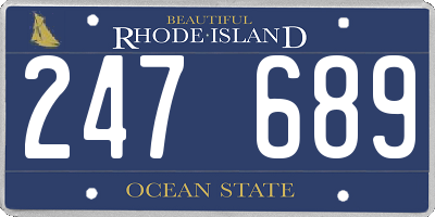 RI license plate 247689