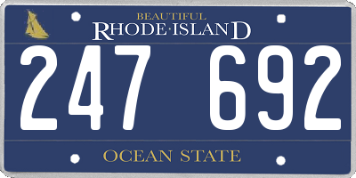 RI license plate 247692