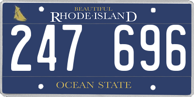 RI license plate 247696