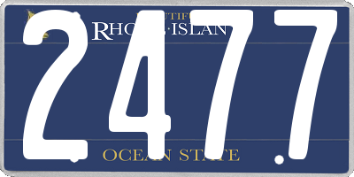 RI license plate 2477
