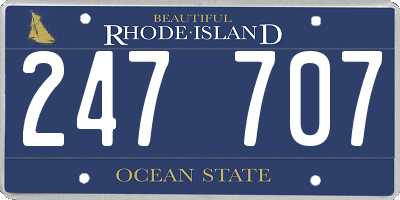 RI license plate 247707