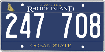 RI license plate 247708