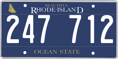 RI license plate 247712