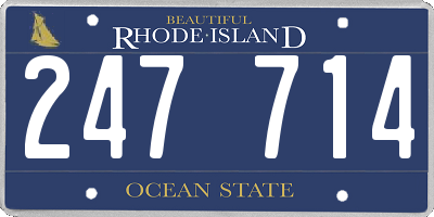 RI license plate 247714