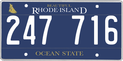 RI license plate 247716