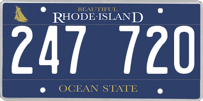 RI license plate 247720
