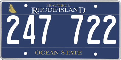 RI license plate 247722