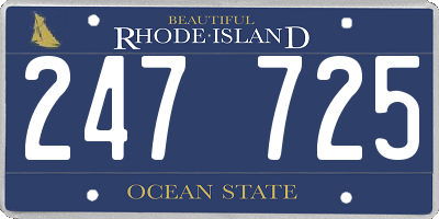 RI license plate 247725