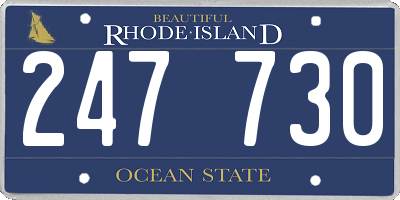 RI license plate 247730