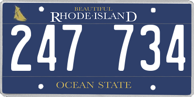RI license plate 247734