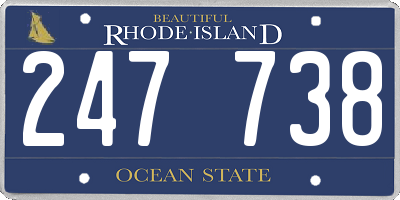 RI license plate 247738