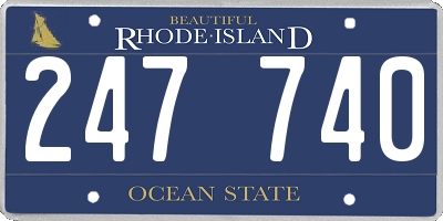 RI license plate 247740