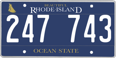 RI license plate 247743