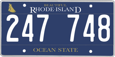 RI license plate 247748