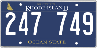 RI license plate 247749