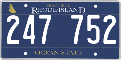 RI license plate 247752