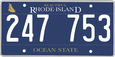 RI license plate 247753