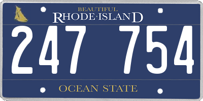 RI license plate 247754