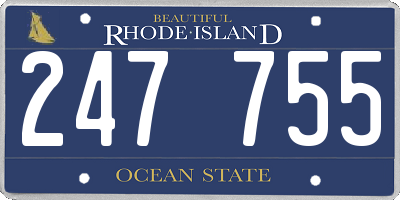 RI license plate 247755