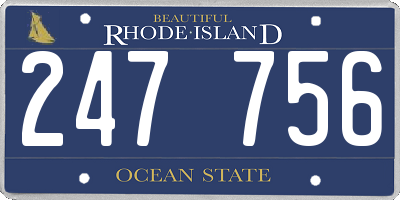 RI license plate 247756