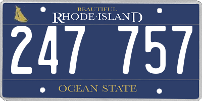 RI license plate 247757