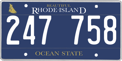 RI license plate 247758