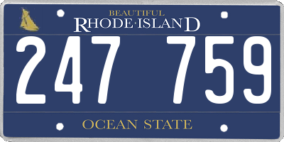 RI license plate 247759