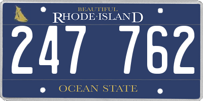 RI license plate 247762