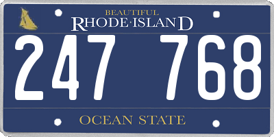 RI license plate 247768