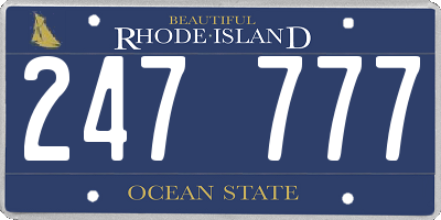 RI license plate 247777