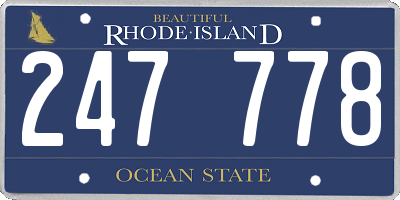RI license plate 247778