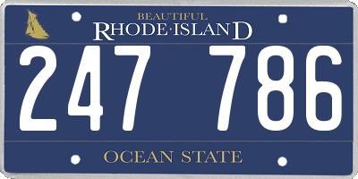 RI license plate 247786