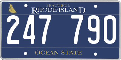 RI license plate 247790