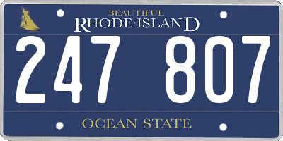 RI license plate 247807