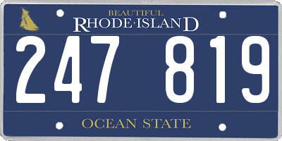 RI license plate 247819