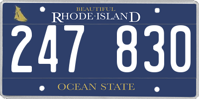 RI license plate 247830