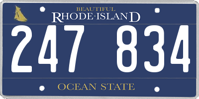 RI license plate 247834
