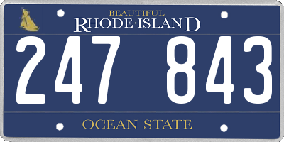 RI license plate 247843
