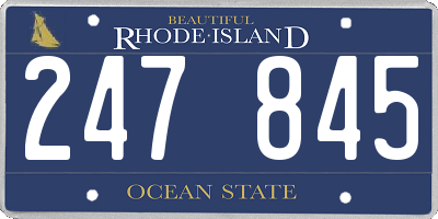 RI license plate 247845