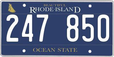 RI license plate 247850