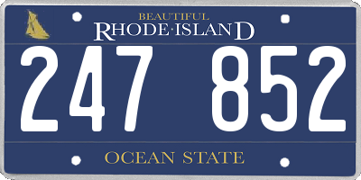 RI license plate 247852