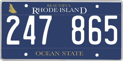 RI license plate 247865