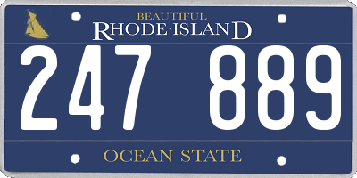 RI license plate 247889